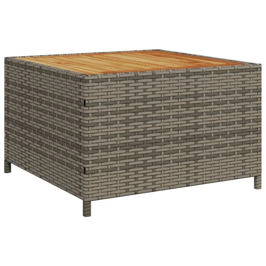 Canapé de jardin avec table et coussins en forme de L gris - 8