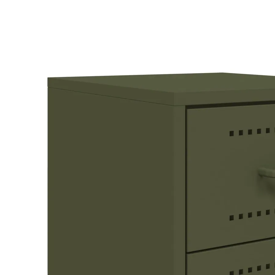 Tables de chevet 2 pcs vert olive 36x39x60,5 cm acier - 10
