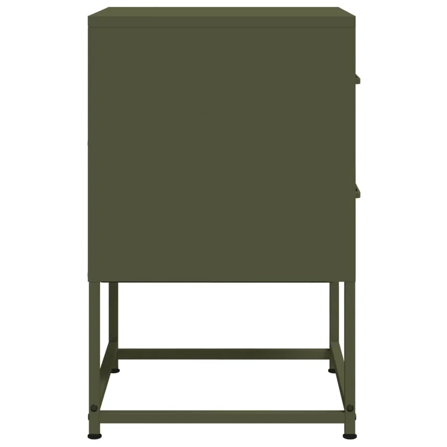 Tables de chevet 2 pcs vert olive 36x39x60,5 cm acier - 7