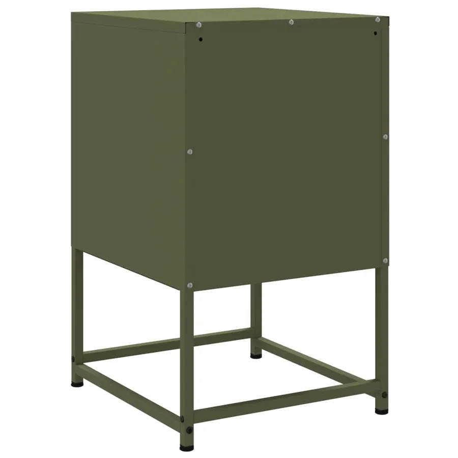 Tables de chevet 2 pcs vert olive 36x39x60,5 cm acier - 8