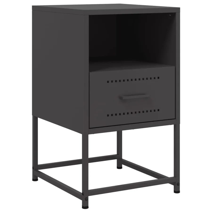 Tables de chevet 2 pcs noir 36x39x60,5 cm acier - 5