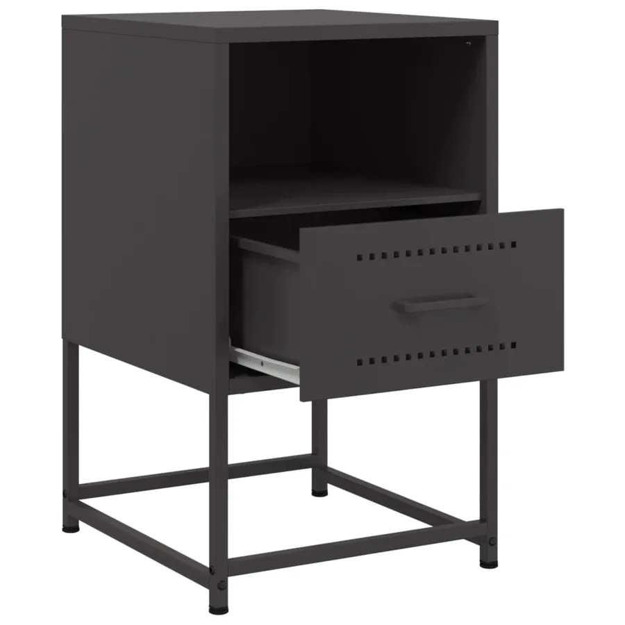 Tables de chevet 2 pcs noir 36x39x60,5 cm acier - 9