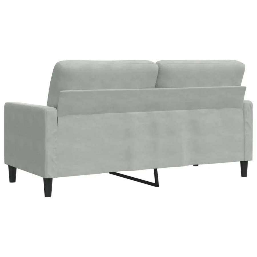 Canapé à 2 places Gris clair 140 cm Velours - 6