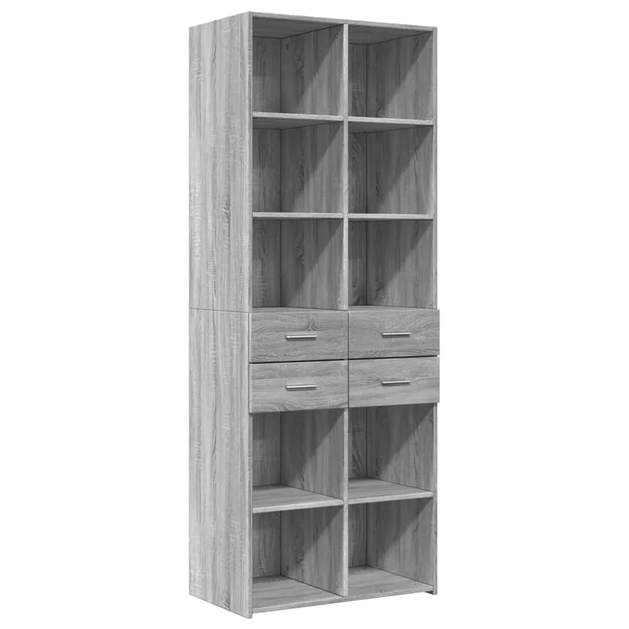 Buffet haut sonoma gris 70x42,5x185 cm bois d'ingénierie - 2