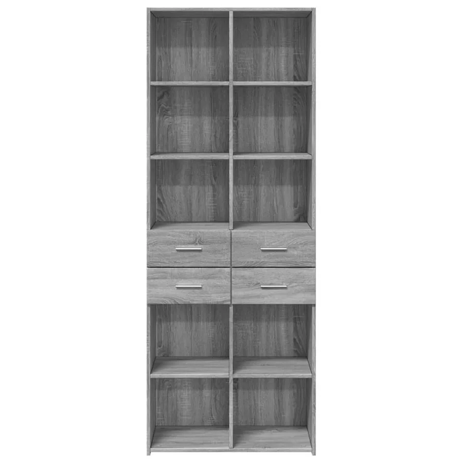 Buffet haut sonoma gris 70x42,5x185 cm bois d'ingénierie - 4