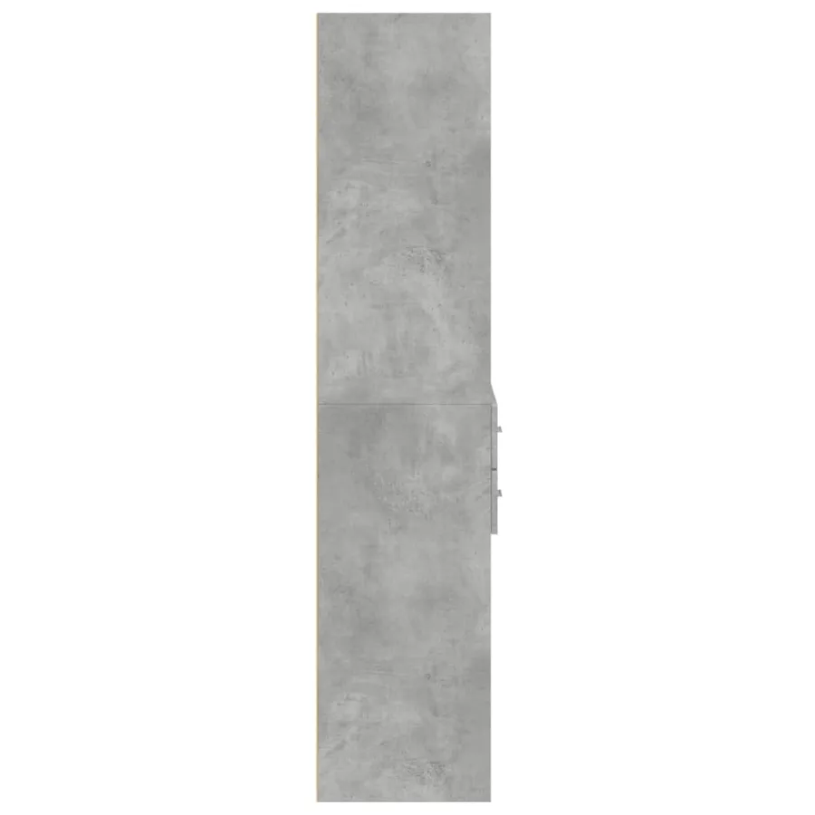 Buffet haut gris béton 70x42,5x185 cm bois d'ingénierie - 5