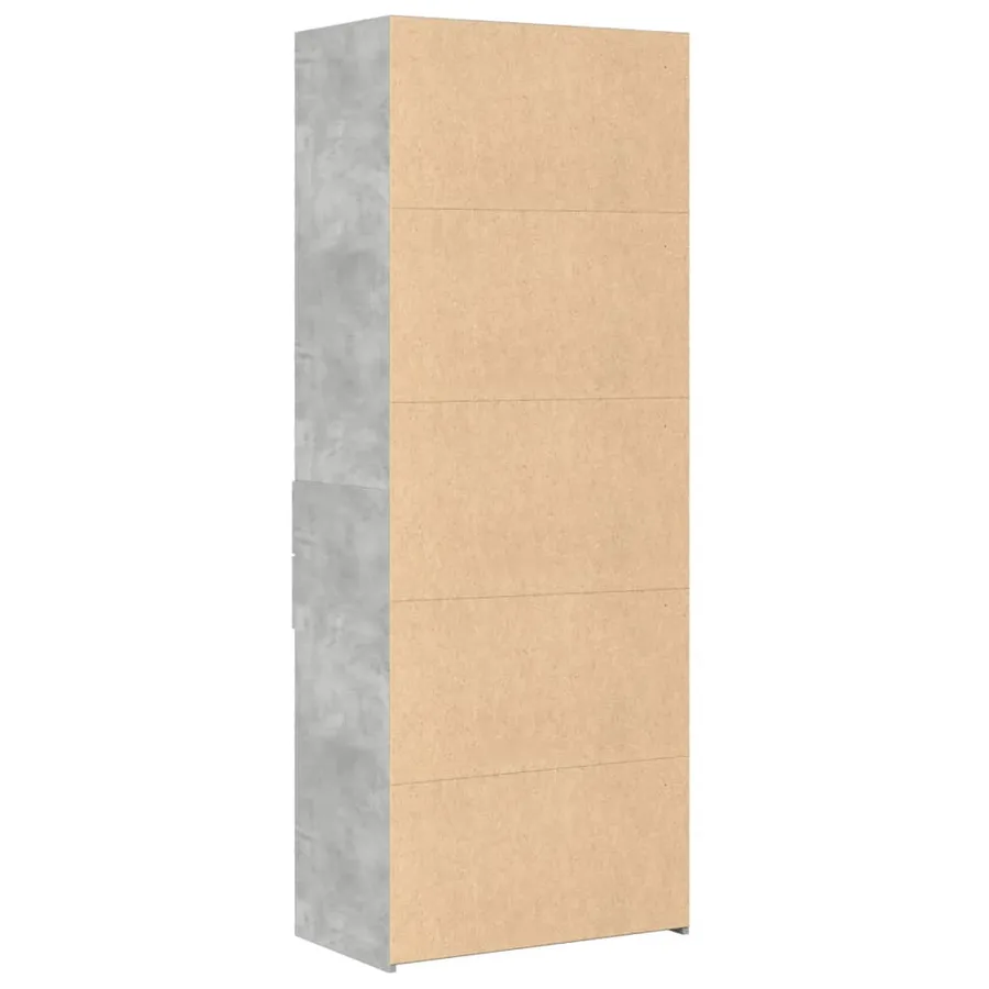 Buffet haut gris béton 70x42,5x185 cm bois d'ingénierie - 6