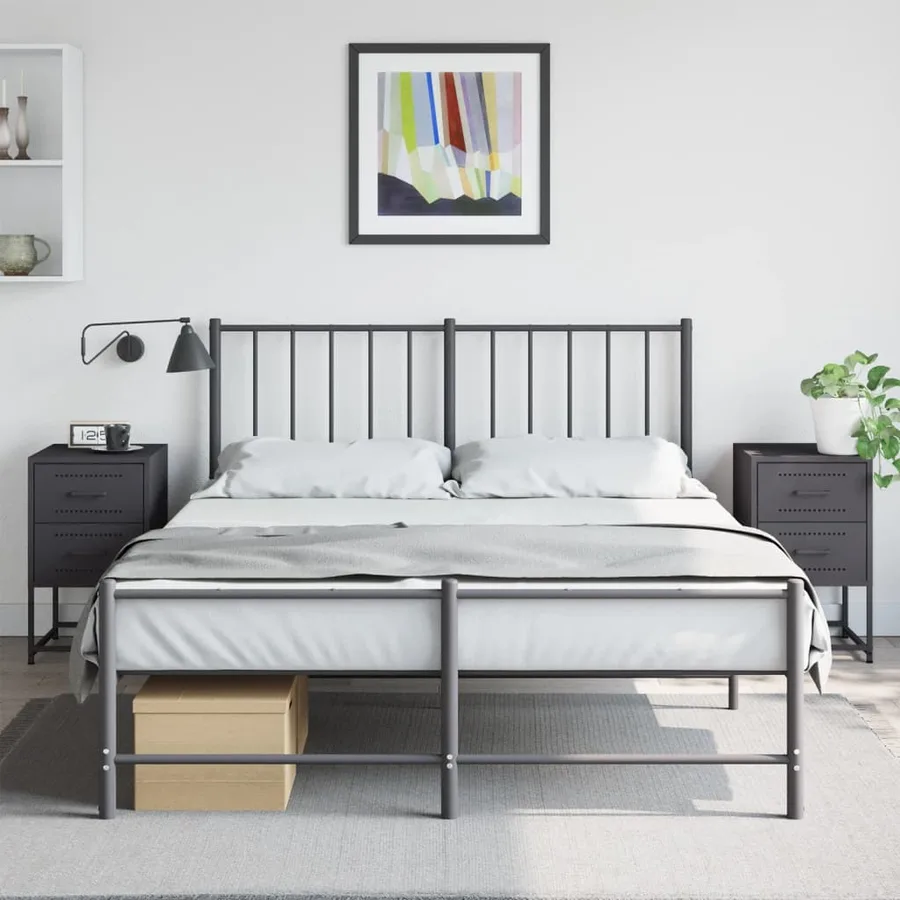 Tables de chevet 2 pcs noir 36x39x60,5 cm acier - 3