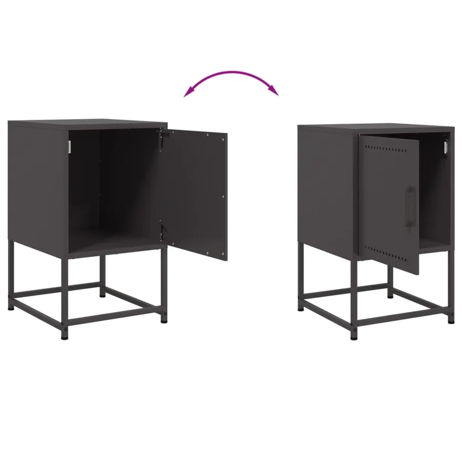 Table de chevet noir 36x39x60,5 cm acier - 10
