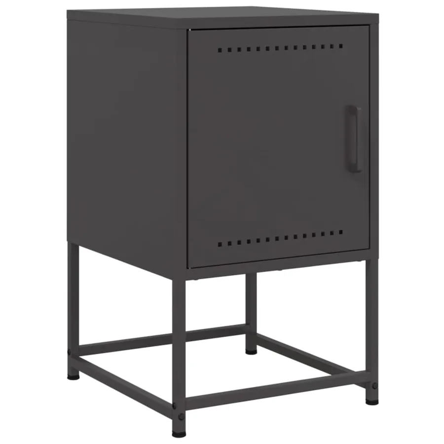 Table de chevet noir 36x39x60,5 cm acier - 2