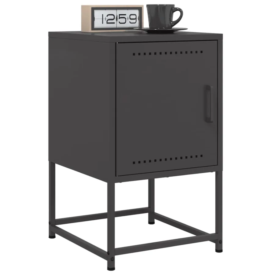 Table de chevet noir 36x39x60,5 cm acier - 4