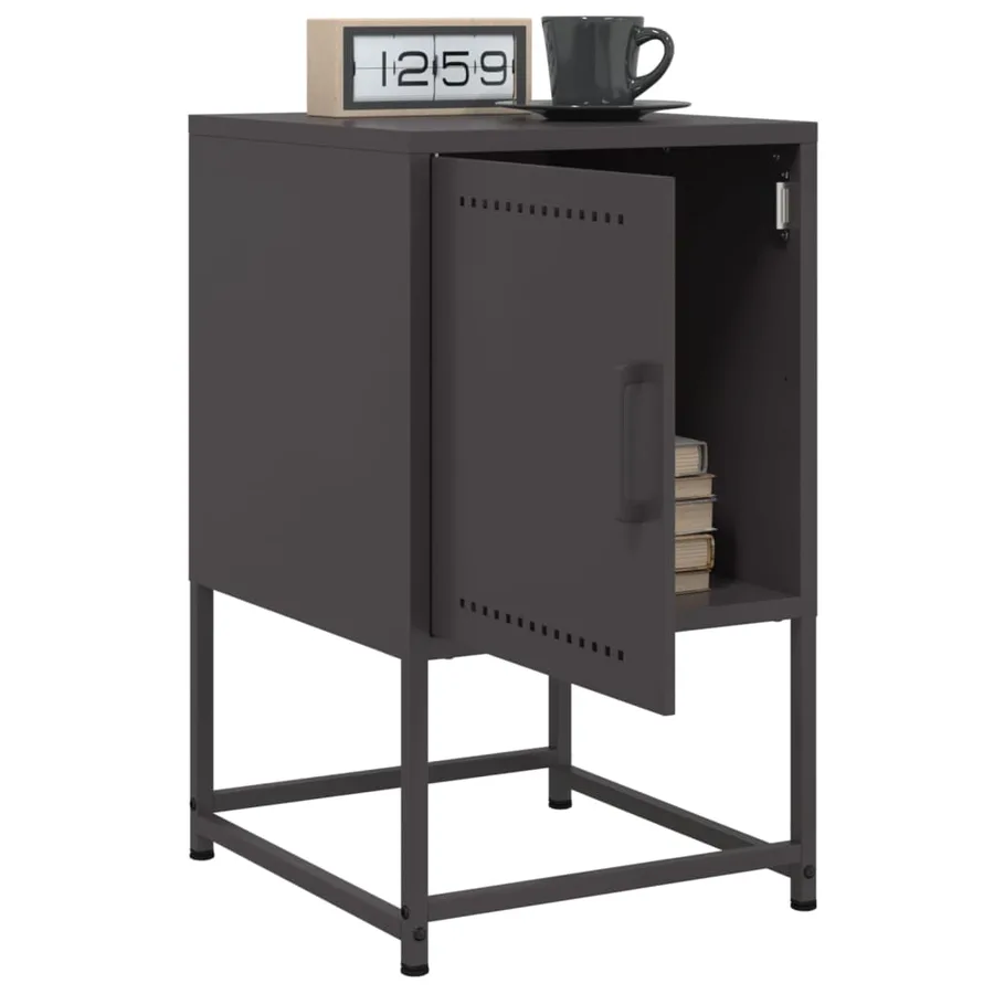 Table de chevet noir 36x39x60,5 cm acier - 5