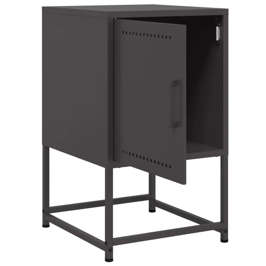 Table de chevet noir 36x39x60,5 cm acier - 9