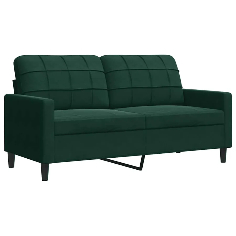 Canapé à 2 places Vert foncé 140 cm Velours - 2