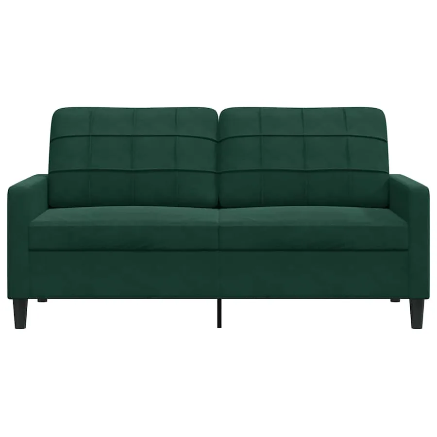 Canapé à 2 places Vert foncé 140 cm Velours - 4