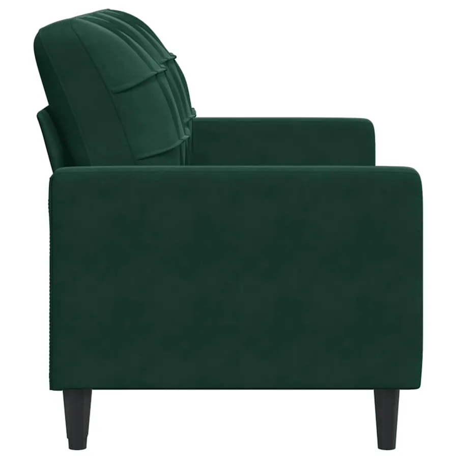 Canapé à 2 places Vert foncé 140 cm Velours - 5