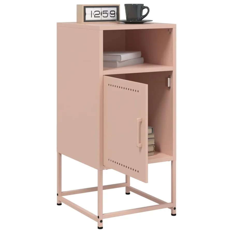 Tables de chevet 2 pcs rose 36x39x78 cm acier - 3