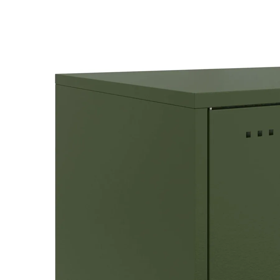 Table de chevet vert olive 36x39x78 cm acier - 11