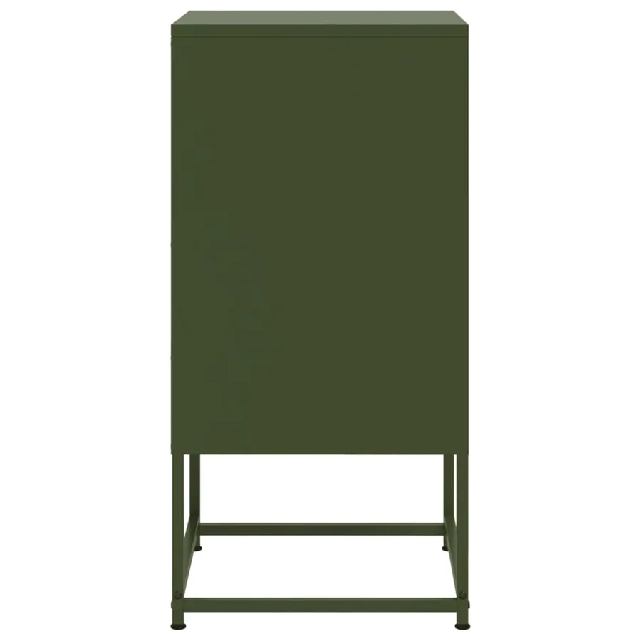 Table de chevet vert olive 36x39x78 cm acier - 7