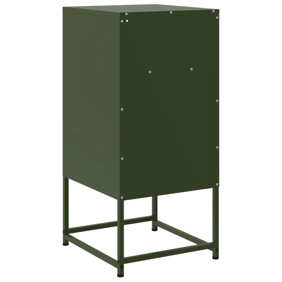 Table de chevet vert olive 36x39x78 cm acier - 8