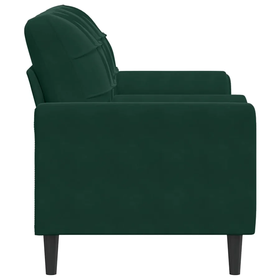 Canapé 2 places avec oreillers vert foncé 140 cm velours - 4