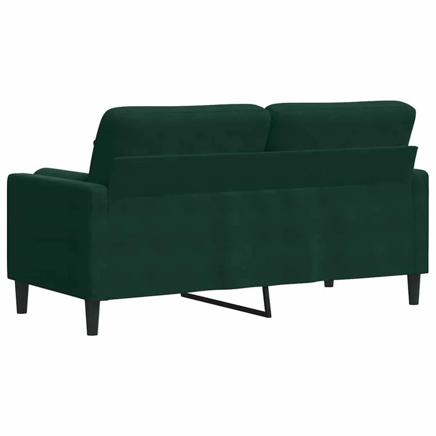 Canapé 2 places avec oreillers vert foncé 140 cm velours - 5