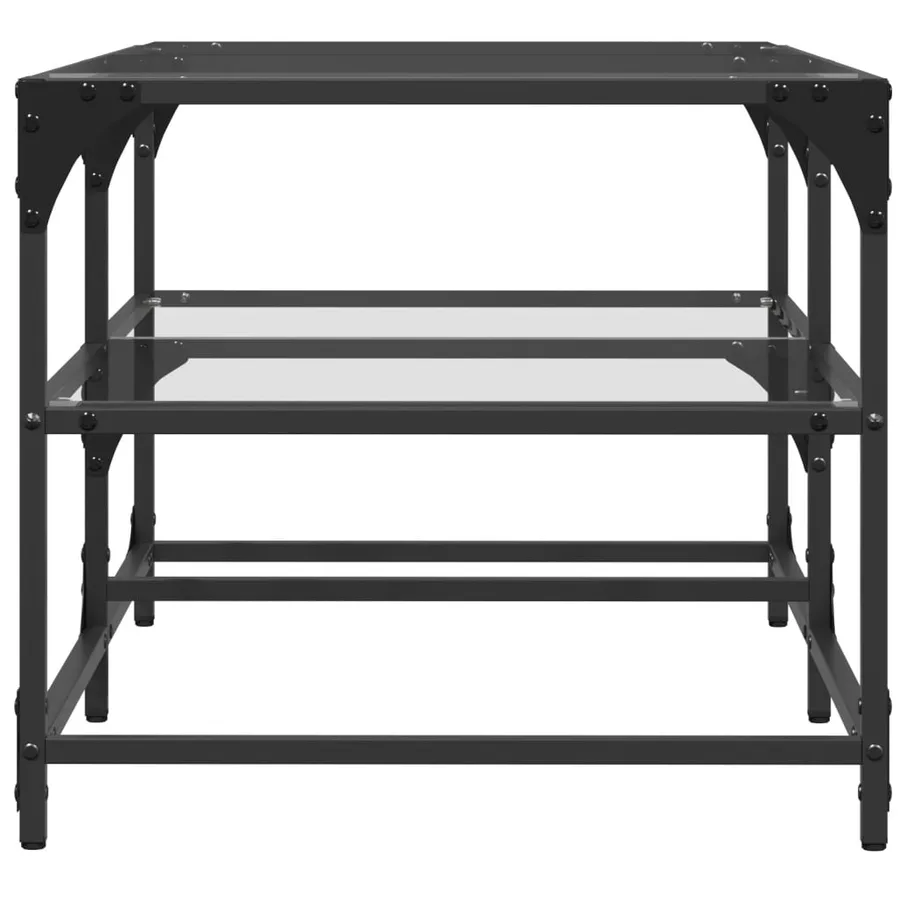 Table basse avec dessus en verre transparent 98,5x50x45cm acier - 5