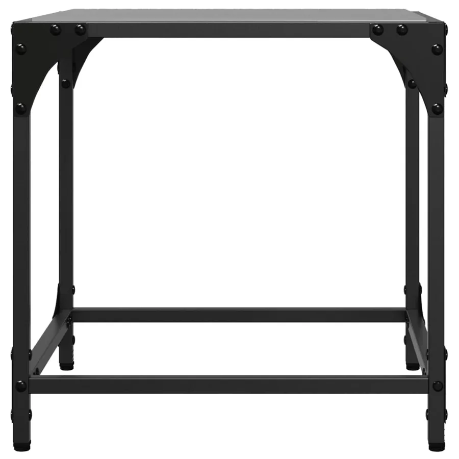 Tables basses avec dessus en verre noir 2 pcs 40x40x40 cm acier - 4