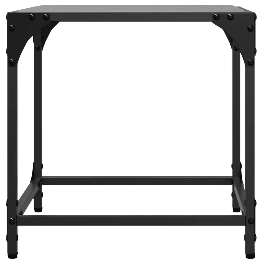 Tables basses avec dessus en verre noir 2 pcs 40x40x40 cm acier - 5