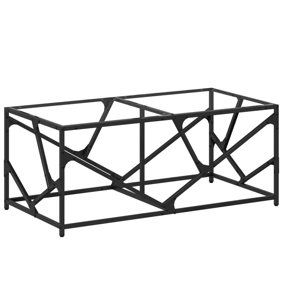Table basse avec dessus en verre transparent 98,5x50x41cm acier - 2