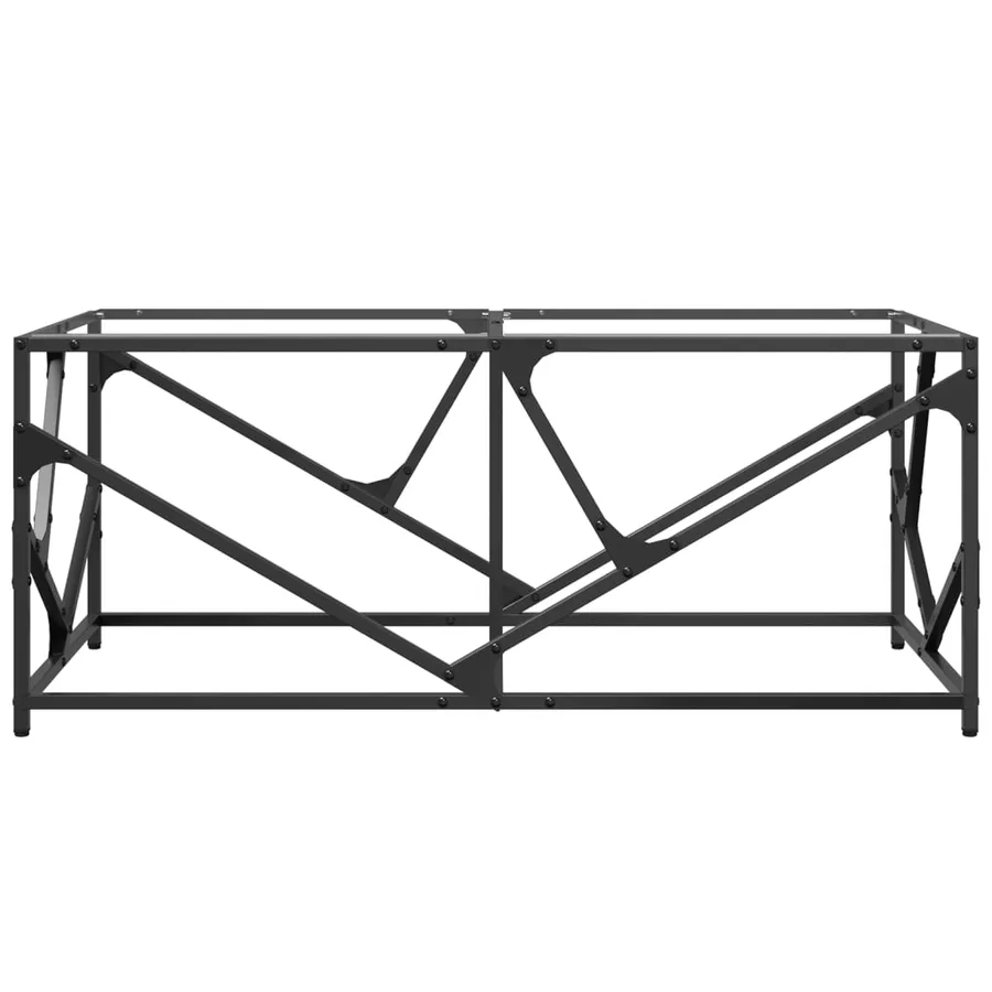 Table basse avec dessus en verre transparent 98,5x50x41cm acier - 4
