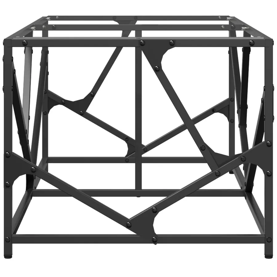 Table basse avec dessus en verre transparent 98,5x50x41cm acier - 5
