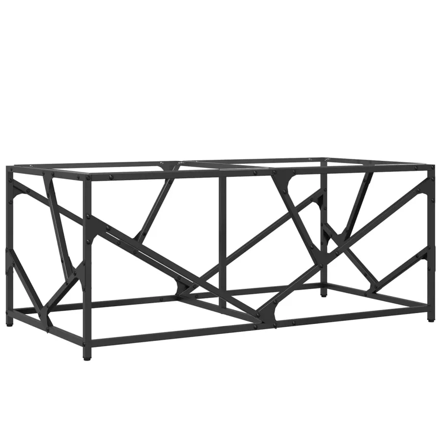 Table basse avec dessus en verre transparent 98,5x50x41cm acier - 6