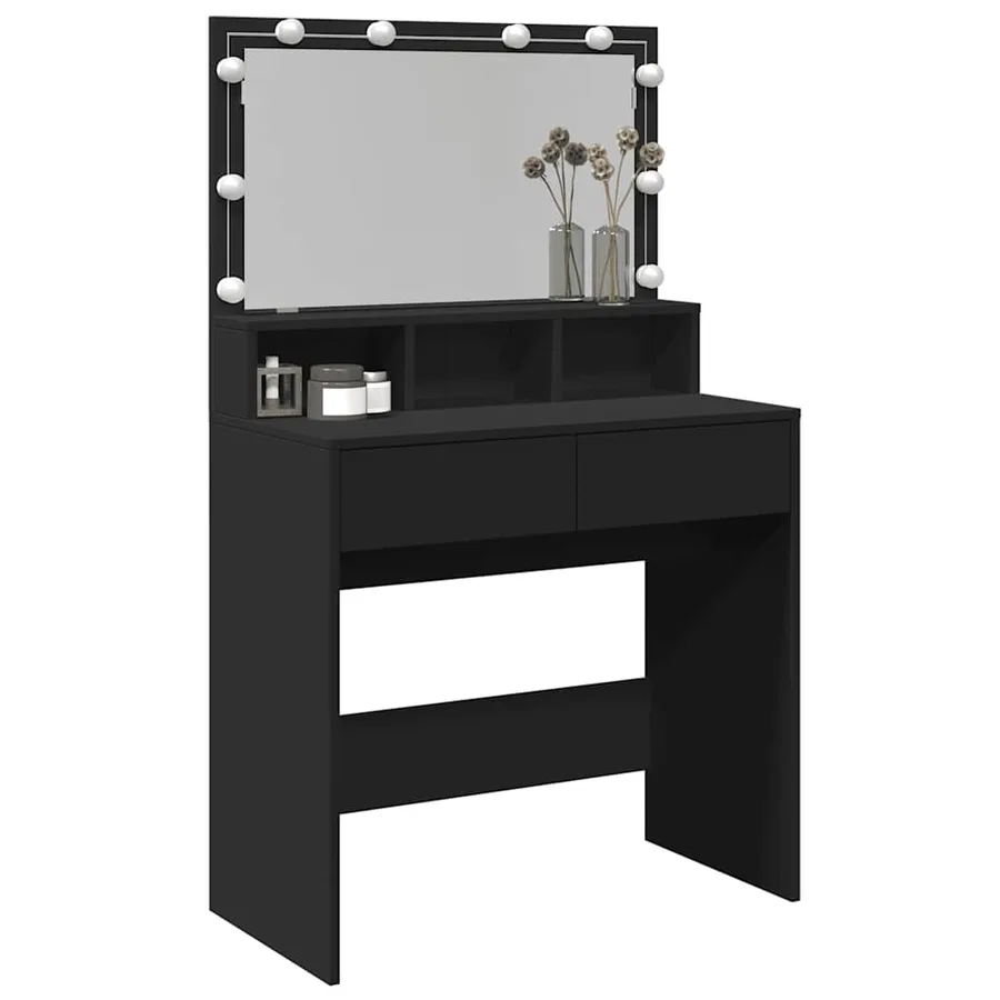 Coiffeuse avec LED noir 80x41x134,5 cm - 4
