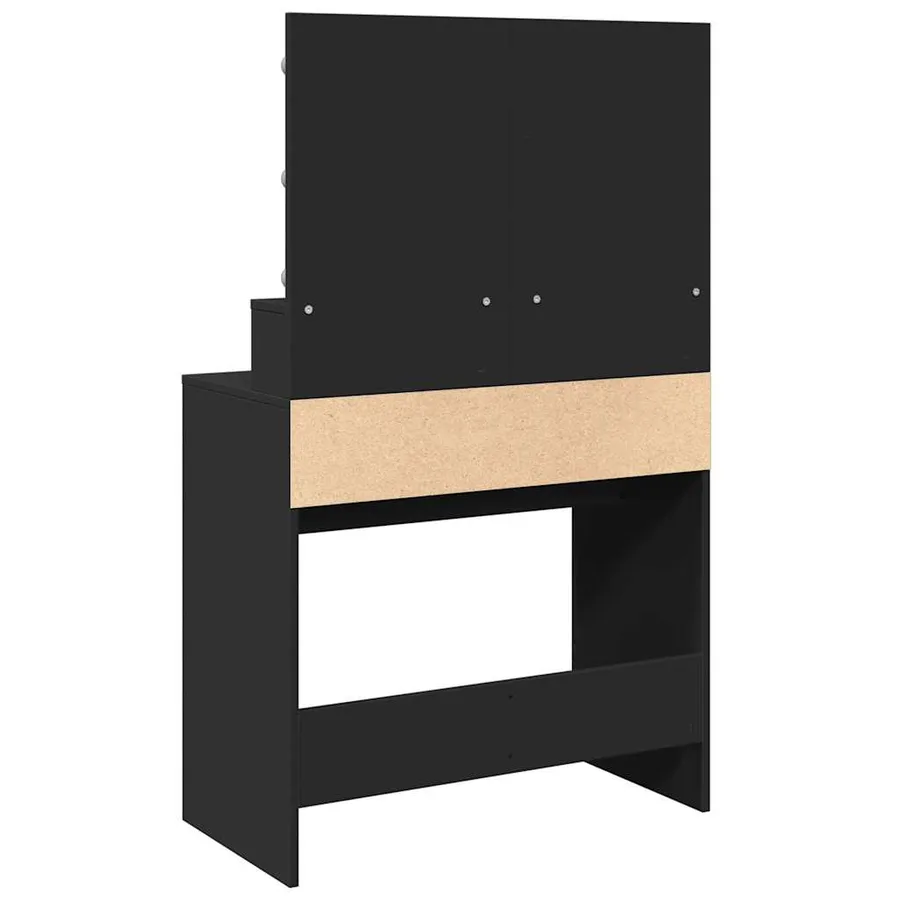 Coiffeuse avec LED noir 80x41x134,5 cm - 7