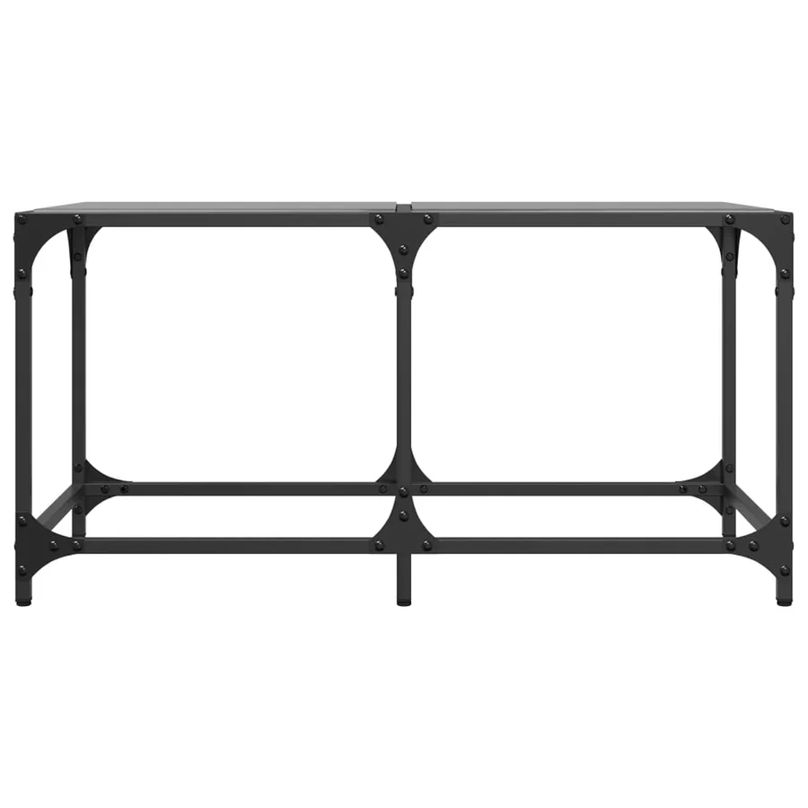Table basse avec dessus en verre noir 78,5x40x40 cm acier - 4