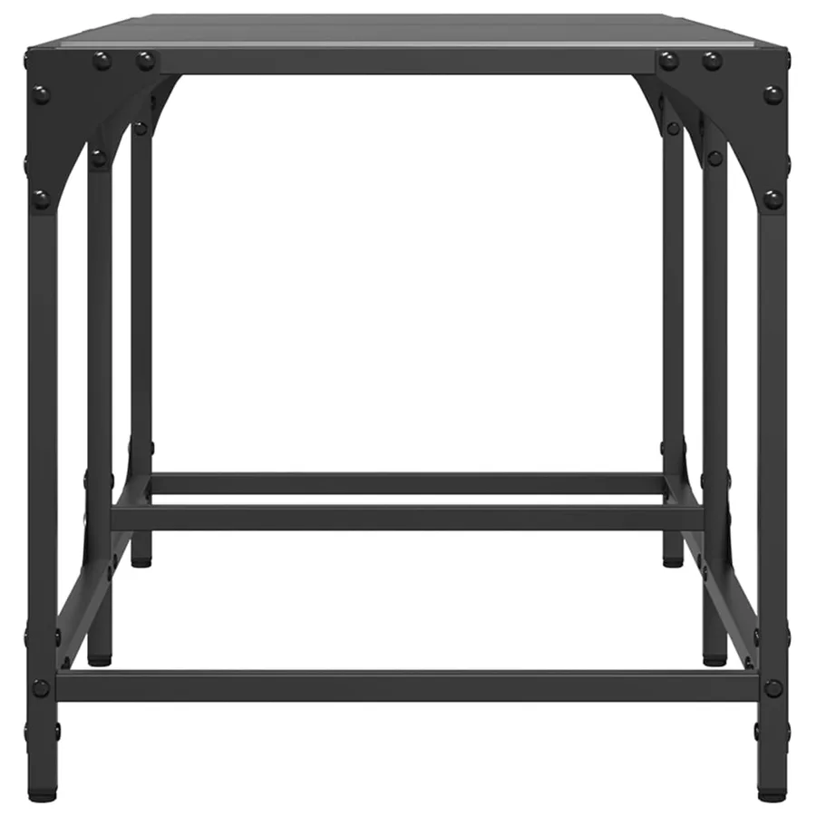 Table basse avec dessus en verre noir 78,5x40x40 cm acier - 5