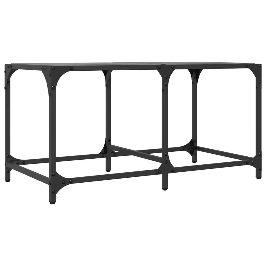Table basse avec dessus en verre noir 78,5x40x40 cm acier - 6