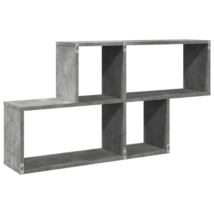 Étagère murale gris béton 100x20x53 cm bois d'ingénierie - 6
