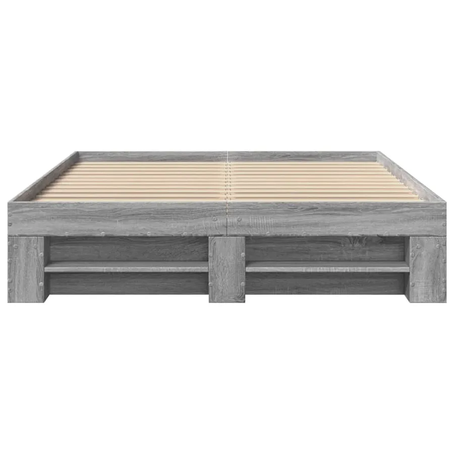 Cadre de lit sans matelas sonoma gris 140x200 cm - 5