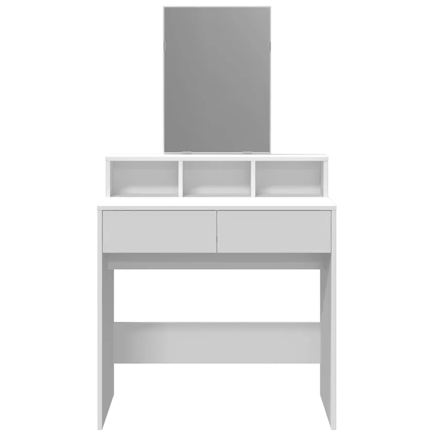Coiffeuse avec miroir blanc 80x41x144,5 cm - 4