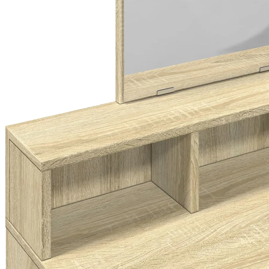 Coiffeuse avec miroir chêne sonoma 80x41x144,5 cm - 7