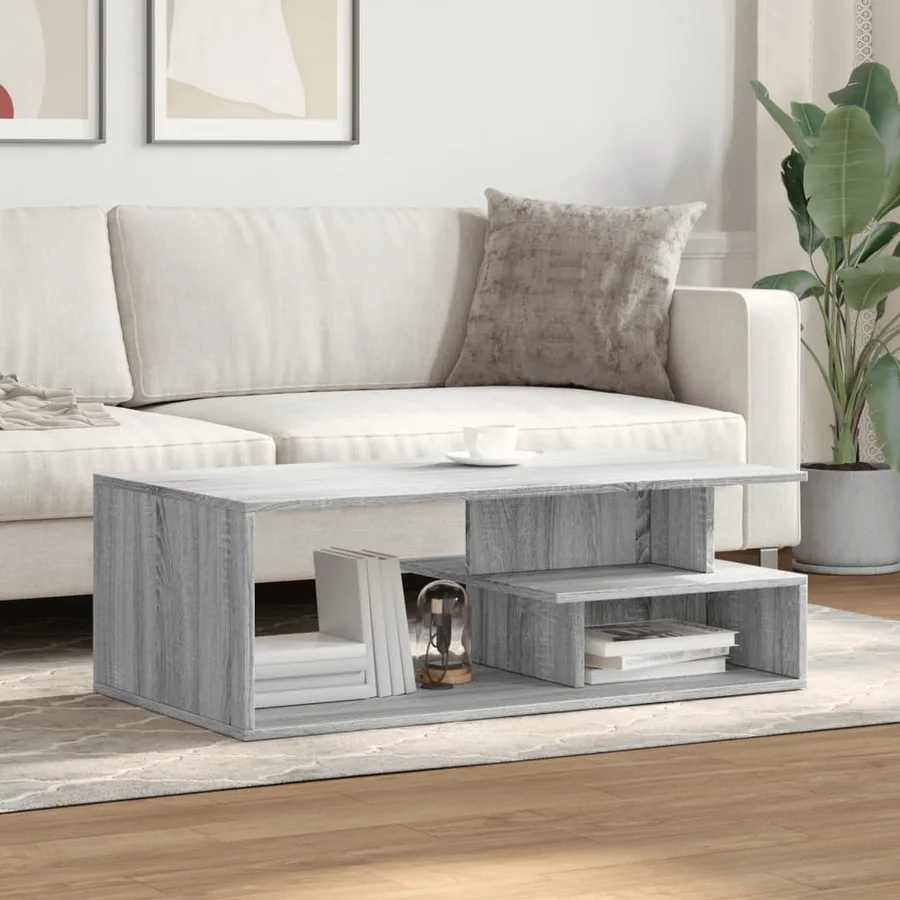 Table basse sonoma gris 102x55x35 cm bois d'ingénierie - 3