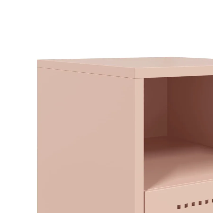 Tables de chevet 2 pcs rose 36x39x60,5 cm acier - 10