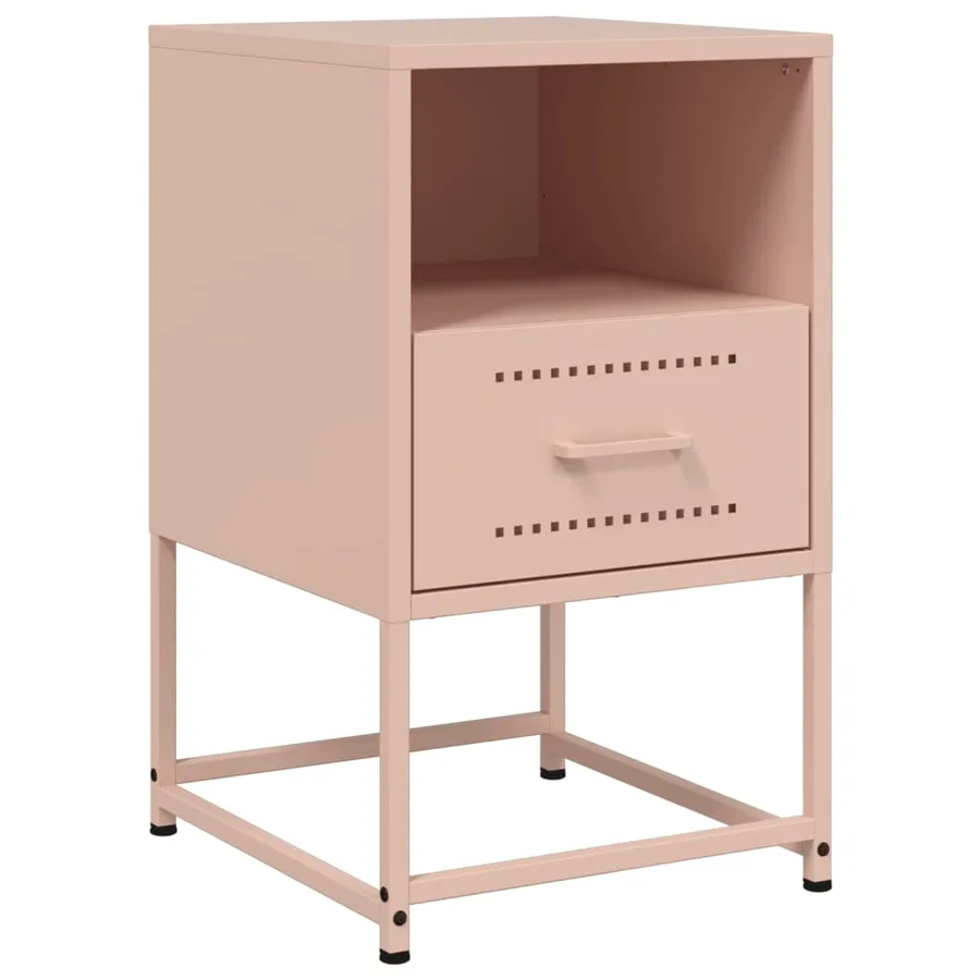 Tables de chevet 2 pcs rose 36x39x60,5 cm acier - 5