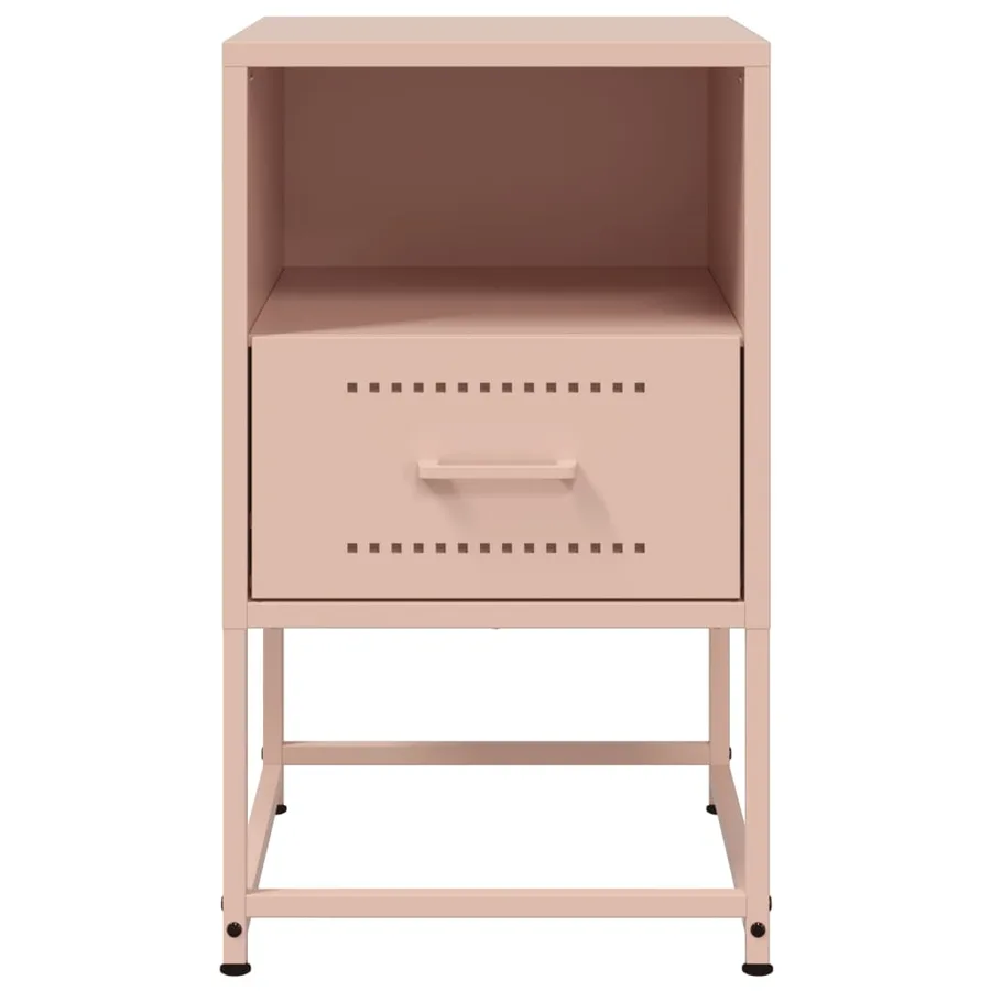 Tables de chevet 2 pcs rose 36x39x60,5 cm acier - 6