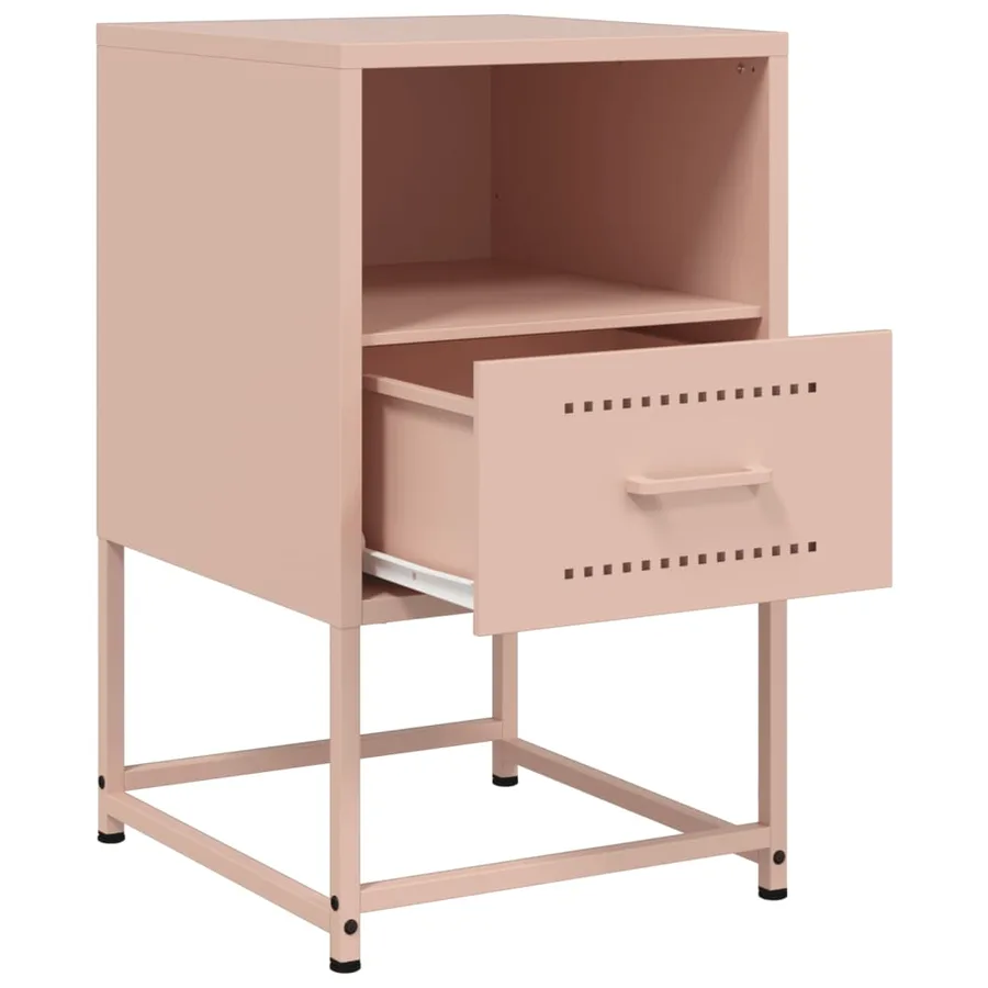 Tables de chevet 2 pcs rose 36x39x60,5 cm acier - 9