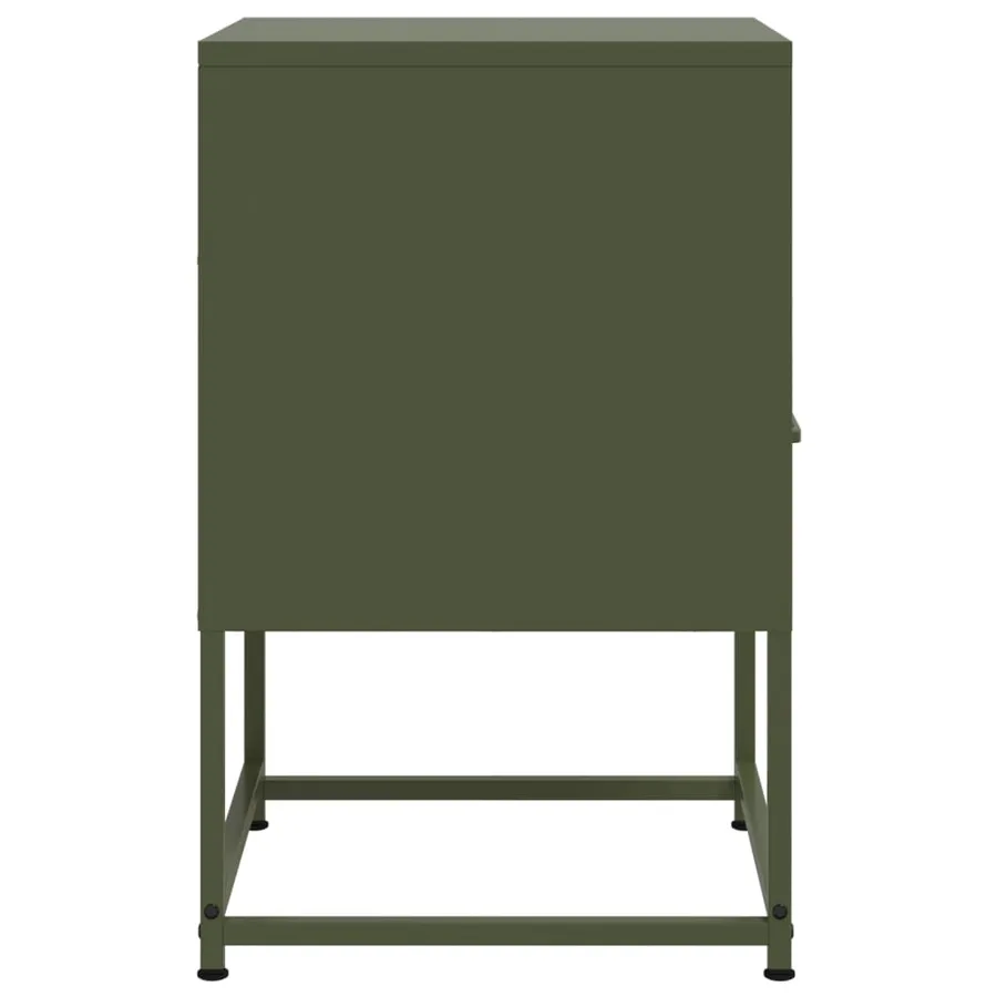 Table de chevet vert olive 36x39x60,5 cm acier - 7
