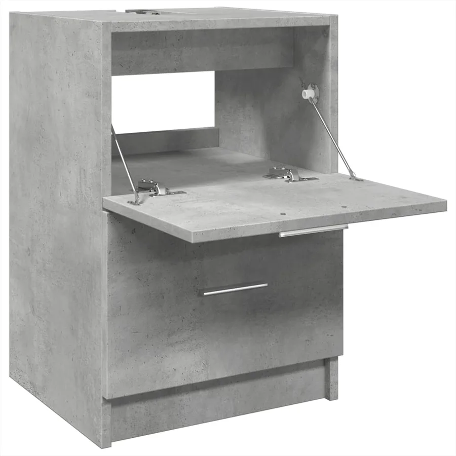 Armoire d'évier gris béton 40x37x59 cm bois d'ingénierie - 5
