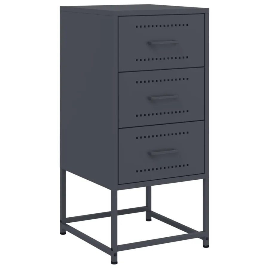 Tables de chevet 2 pcs anthracite 36x39x78 cm acier - 5